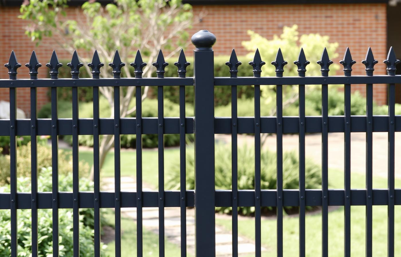 Traditional open palisade fence before privacy weaving